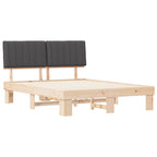 Bettgestell mit gepolstertem Kopfteil Dunkelgrau 150 x 200 cm