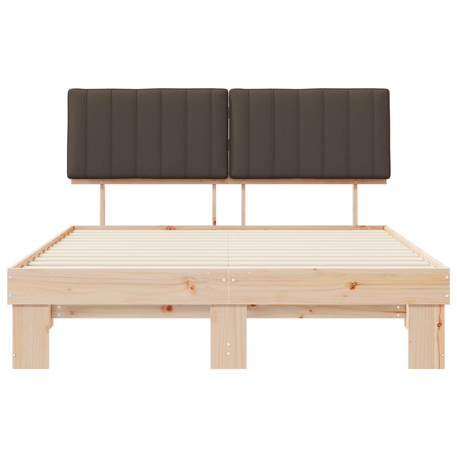 Bettgestell mit gepolstertem Kopfteil Taupe 150 x 200 cm