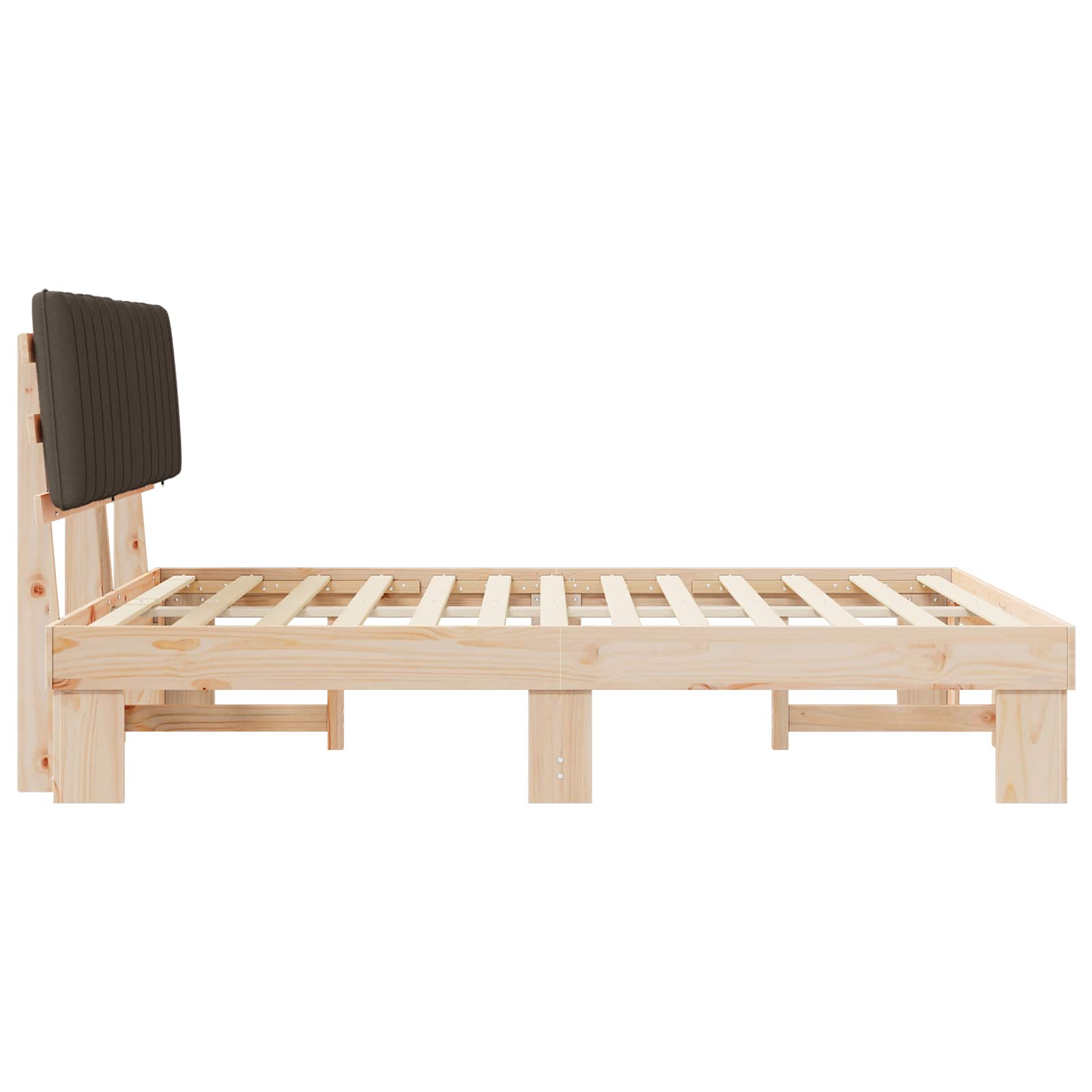 Bettgestell mit gepolstertem Kopfteil Taupe 150 x 200 cm