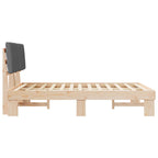 Bettgestell mit gepolstertem Kopfteil Hellgrau 140 x 200 cm