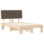 Bettgestell mit gepolstertem Kopfteil Taupe 120 x 200 cm