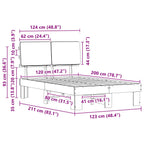 Bettgestell mit gepolstertem Kopfteil Hellgrau 120 x 200 cm