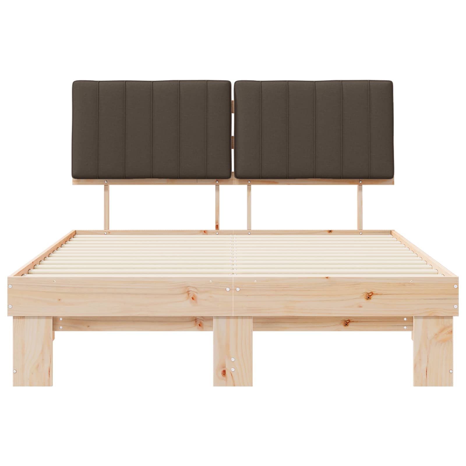 Bettgestell mit gepolstertem Kopfteil Taupe 135 x 190 cm