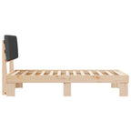 Bettgestell mit gepolstertem Kopfteil Dunkelgrau 100 x 200 cm