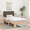 Bettgestell mit gepolstertem Kopfteil Taupe 100 x 200 cm