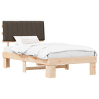 Bettgestell mit gepolstertem Kopfteil Taupe 100 x 200 cm