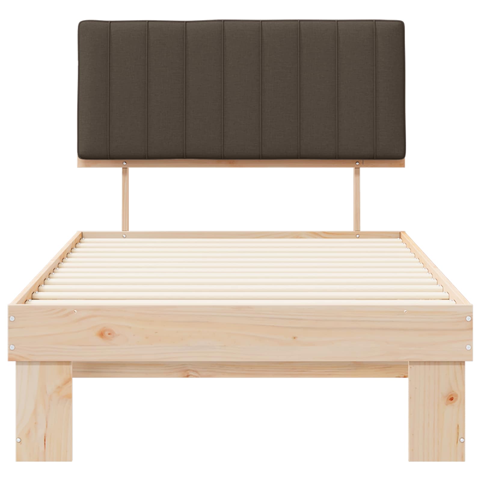 Bettgestell mit gepolstertem Kopfteil Taupe 100 x 200 cm