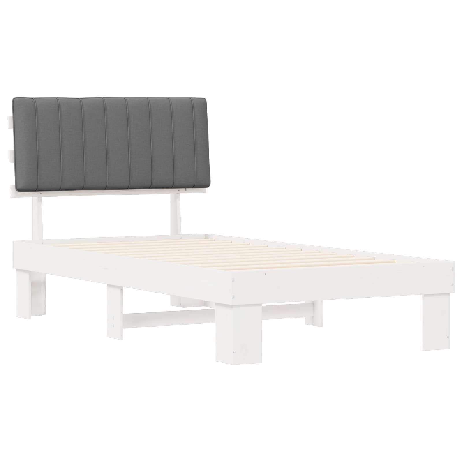 Bettgestell mit gepolstertem Kopfteil Hellgrau 100 x 200 cm