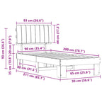Bettgestell mit gepolstertem Kopfteil Dunkelgrau 90 x 200 cm