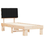 Bettgestell mit gepolstertem Kopfteil Schwarz 80 x 200 cm