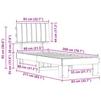 Bettgestell mit gepolstertem Kopfteil Taupe 80 x 200 cm