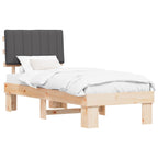 Bettgestell mit gepolstertem Kopfteil Dunkelgrau 75 x 190 cm