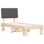 Bettgestell mit gepolstertem Kopfteil Dunkelgrau 75 x 190 cm