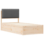 Bettgestell mit gepolstertem Kopfteil Dunkelgrau 100 x 200 cm