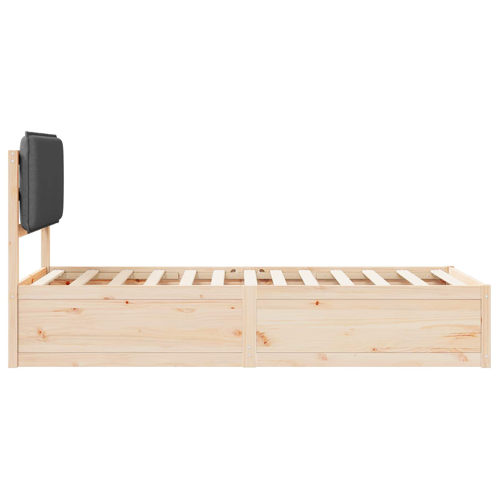 Bettgestell mit gepolstertem Kopfteil Dunkelgrau 100 x 200 cm
