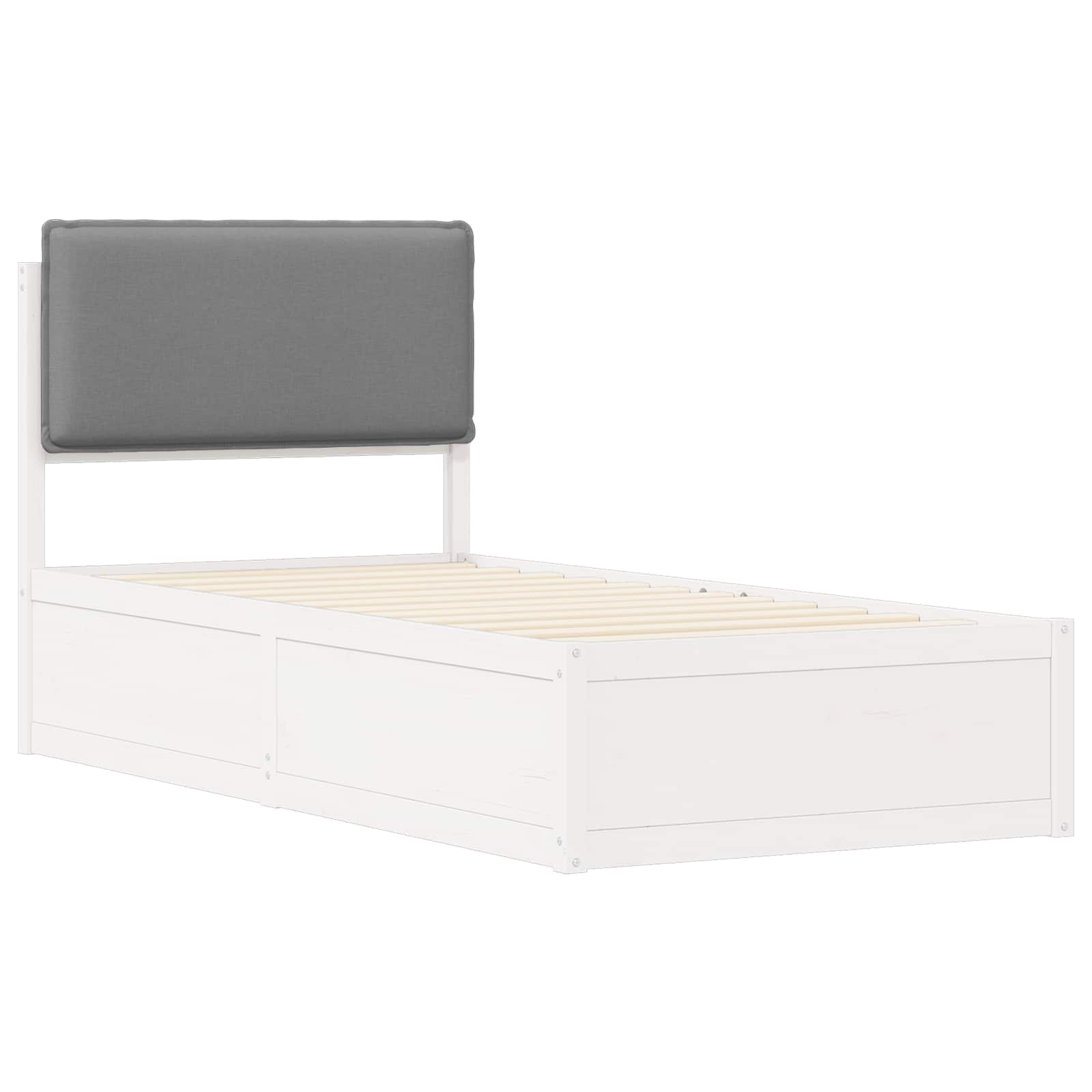 Bettgestell mit gepolstertem Kopfteil Hellgrau 100 x 200 cm