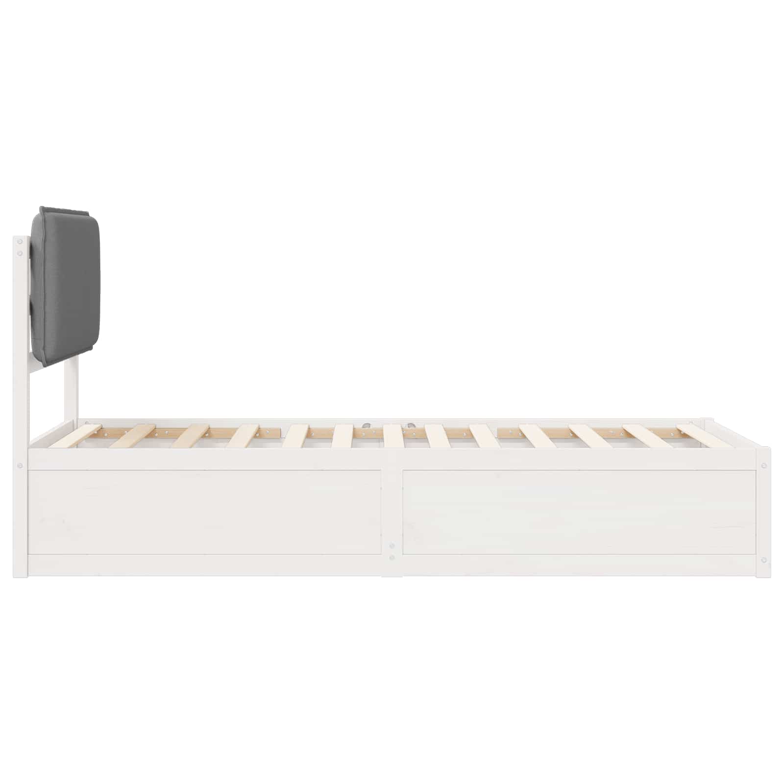 Bettgestell mit gepolstertem Kopfteil Hellgrau 100 x 200 cm