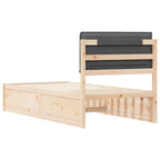 Bettgestell mit gepolstertem Kopfteil Dunkelgrau 80 x 200 cm