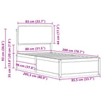 Bettgestell mit gepolstertem Kopfteil Dunkelgrau 80 x 200 cm