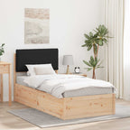 Bettgestell mit gepolstertem Kopfteil Schwarz 80 x 200 cm