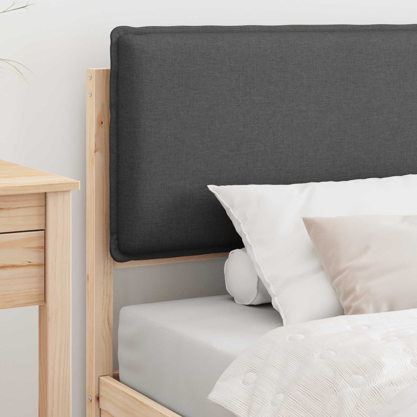 Bettgestell mit gepolstertem Kopfteil Dunkelgrau 75 x 190 cm