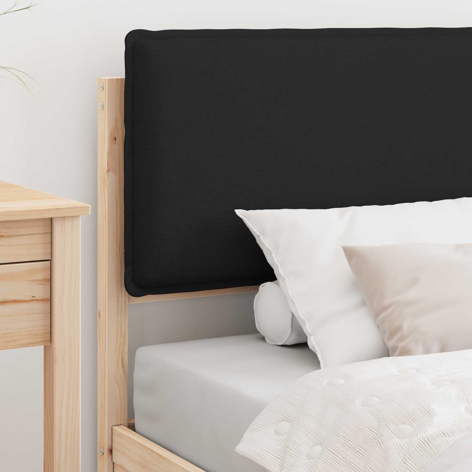 Bettgestell mit gepolstertem Kopfteil Schwarz 75 x 190 cm