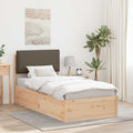Bettgestell mit gepolstertem Kopfteil Taupe 75 x 190 cm