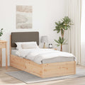 Bettgestell mit gepolstertem Kopfteil Taupe 90 x 200 cm