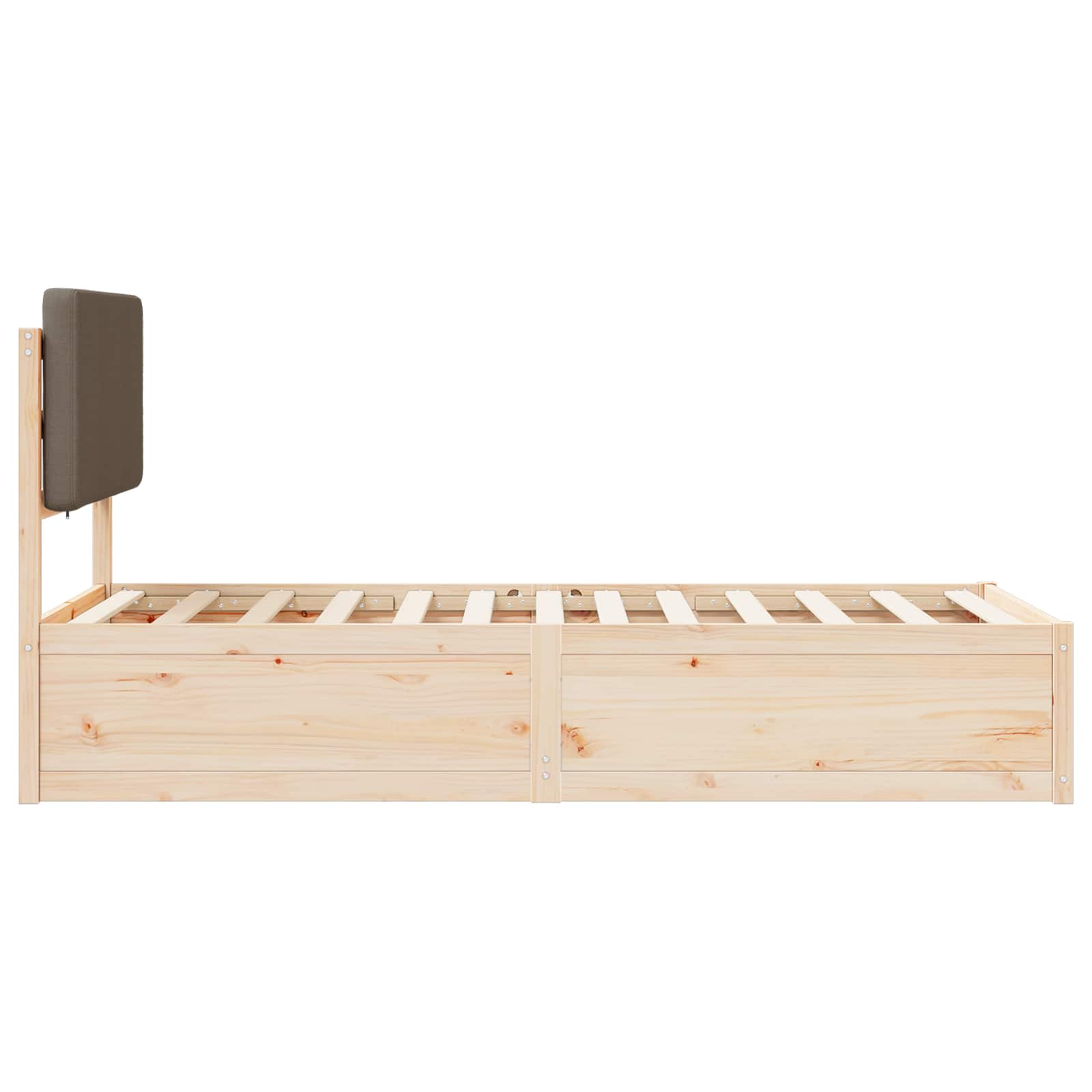 Bettgestell mit gepolstertem Kopfteil Taupe 80 x 200 cm