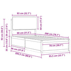 Bettgestell mit gepolstertem Kopfteil Taupe 80 x 200 cm