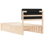 Bettgestell mit gepolstertem Kopfteil Schwarz 90 x 190 cm