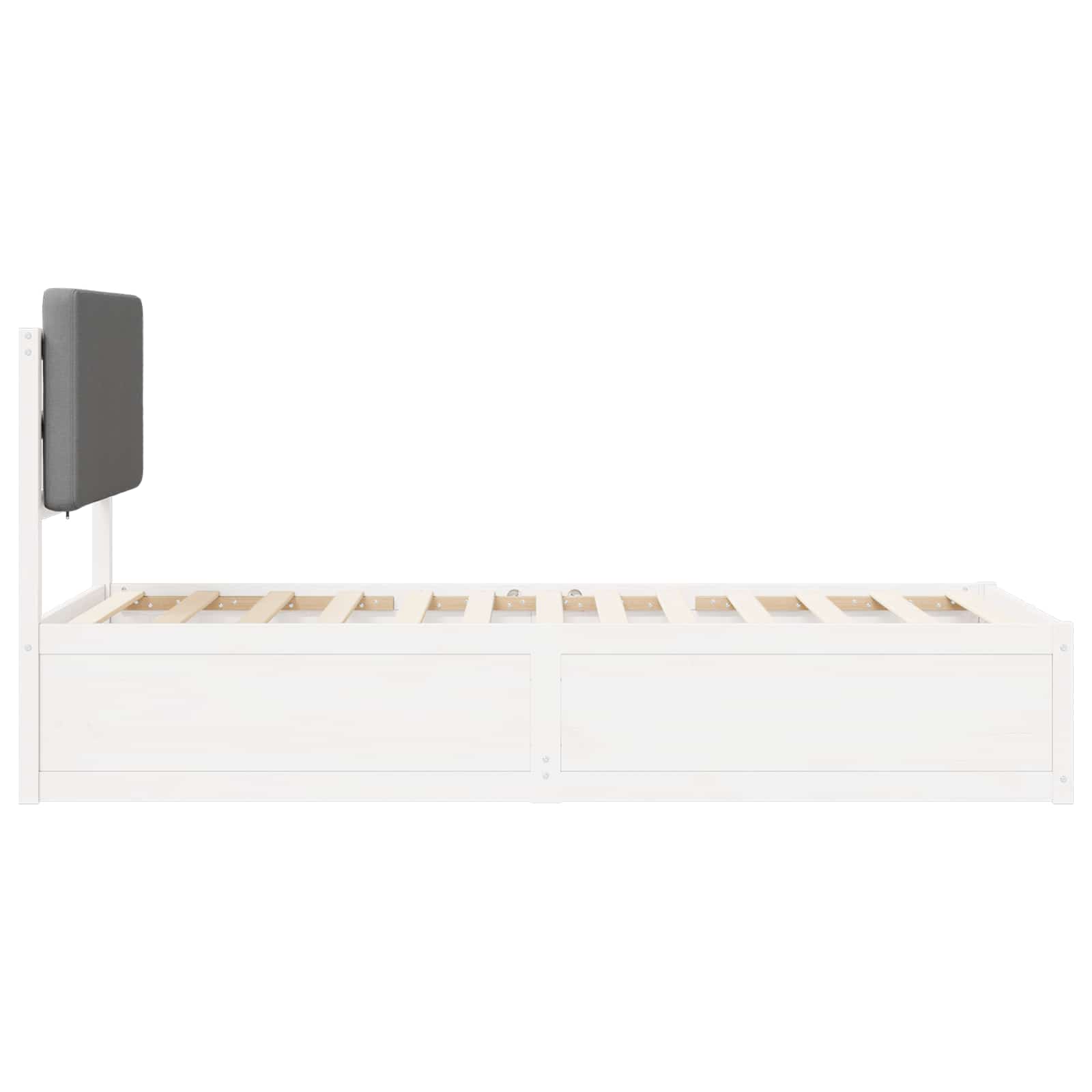 Bettgestell mit gepolstertem Kopfteil Hellgrau 75 x 190 cm