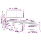 Bettgestell mit gepolstertem Kopfteil Dunkelgrau 100 x 200 cm