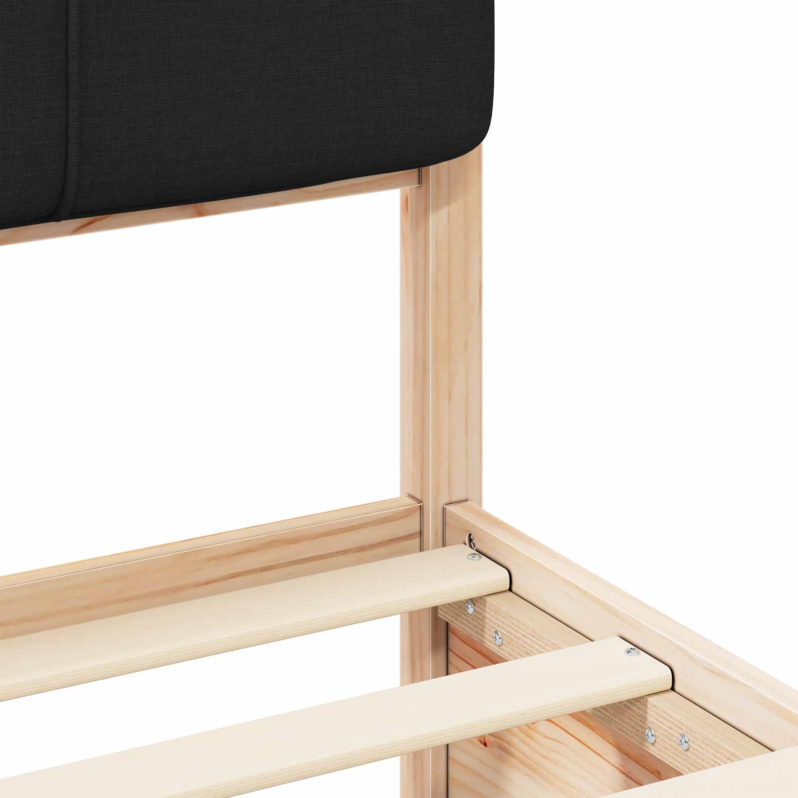 Bettgestell mit gepolstertem Kopfteil Schwarz 100 x 200 cm