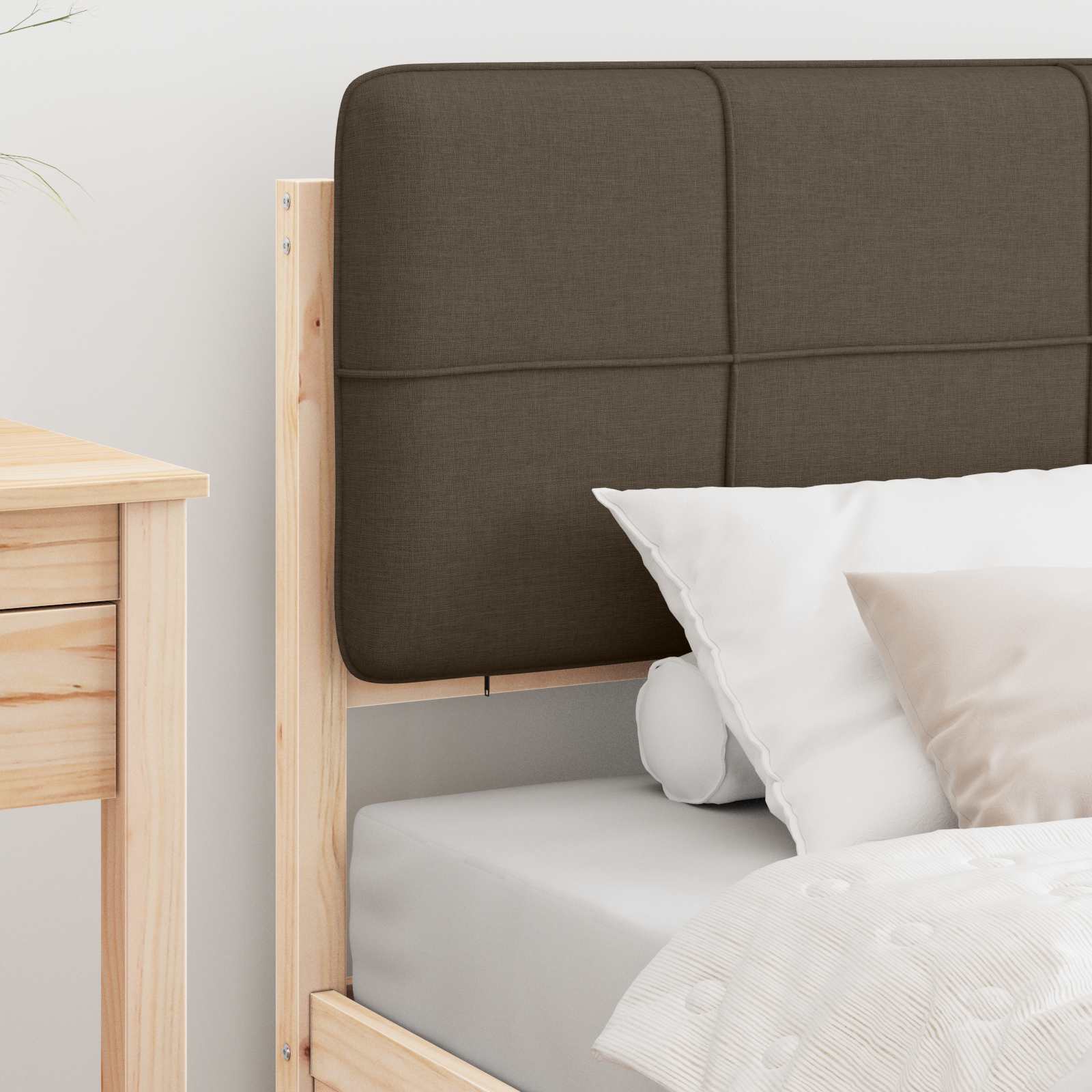 Bettgestell mit gepolstertem Kopfteil Taupe 100 x 200 cm