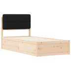 Bettgestell mit gepolstertem Kopfteil Schwarz 90 x 200 cm