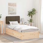 Bettgestell mit gepolstertem Kopfteil Taupe 90 x 200 cm