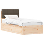 Bettgestell mit gepolstertem Kopfteil Taupe 90 x 200 cm