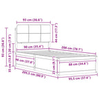 Bettgestell mit gepolstertem Kopfteil Taupe 90 x 200 cm