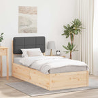 Bettgestell mit gepolstertem Kopfteil Dunkelgrau 80 x 200 cm