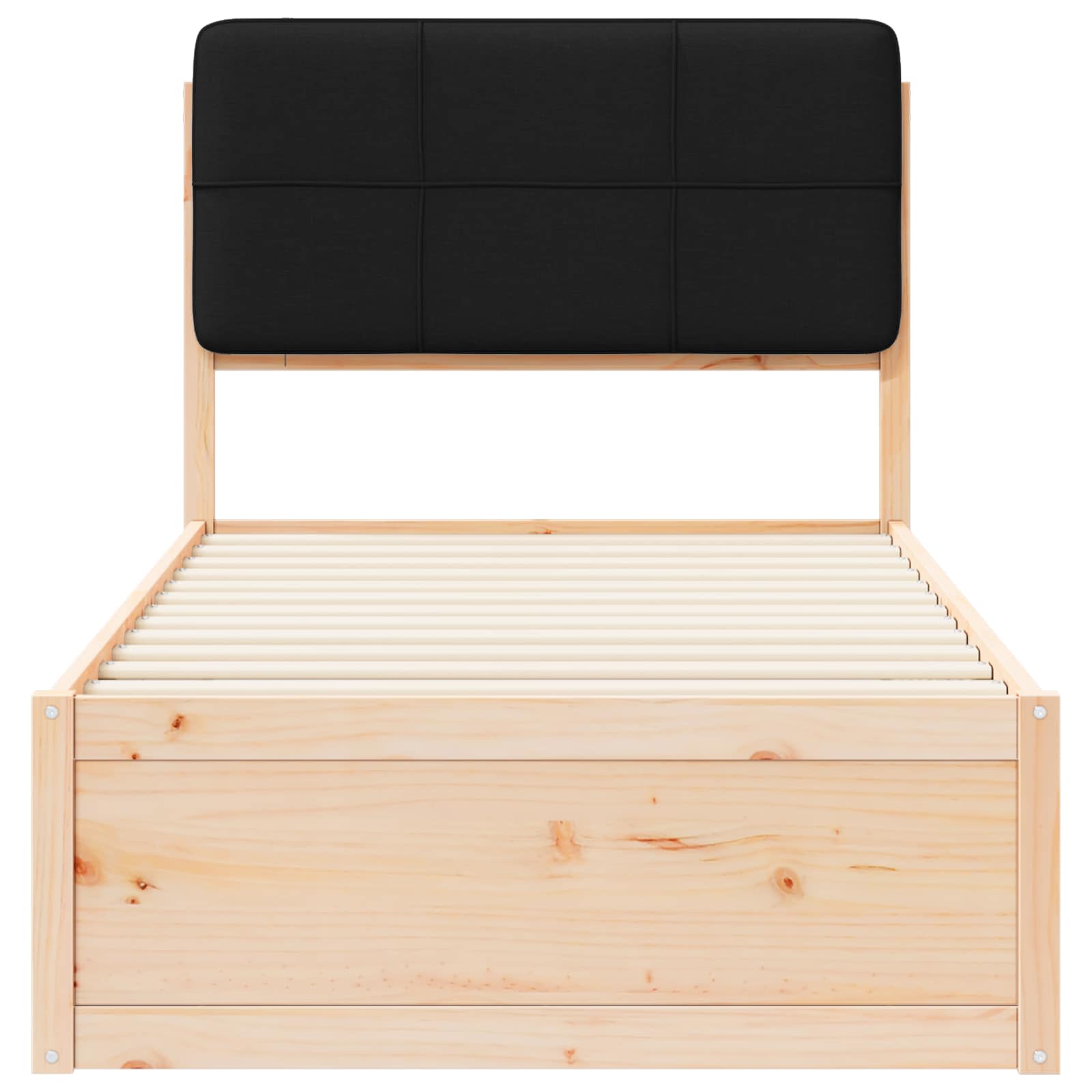 Bettgestell mit gepolstertem Kopfteil Schwarz 80 x 200 cm