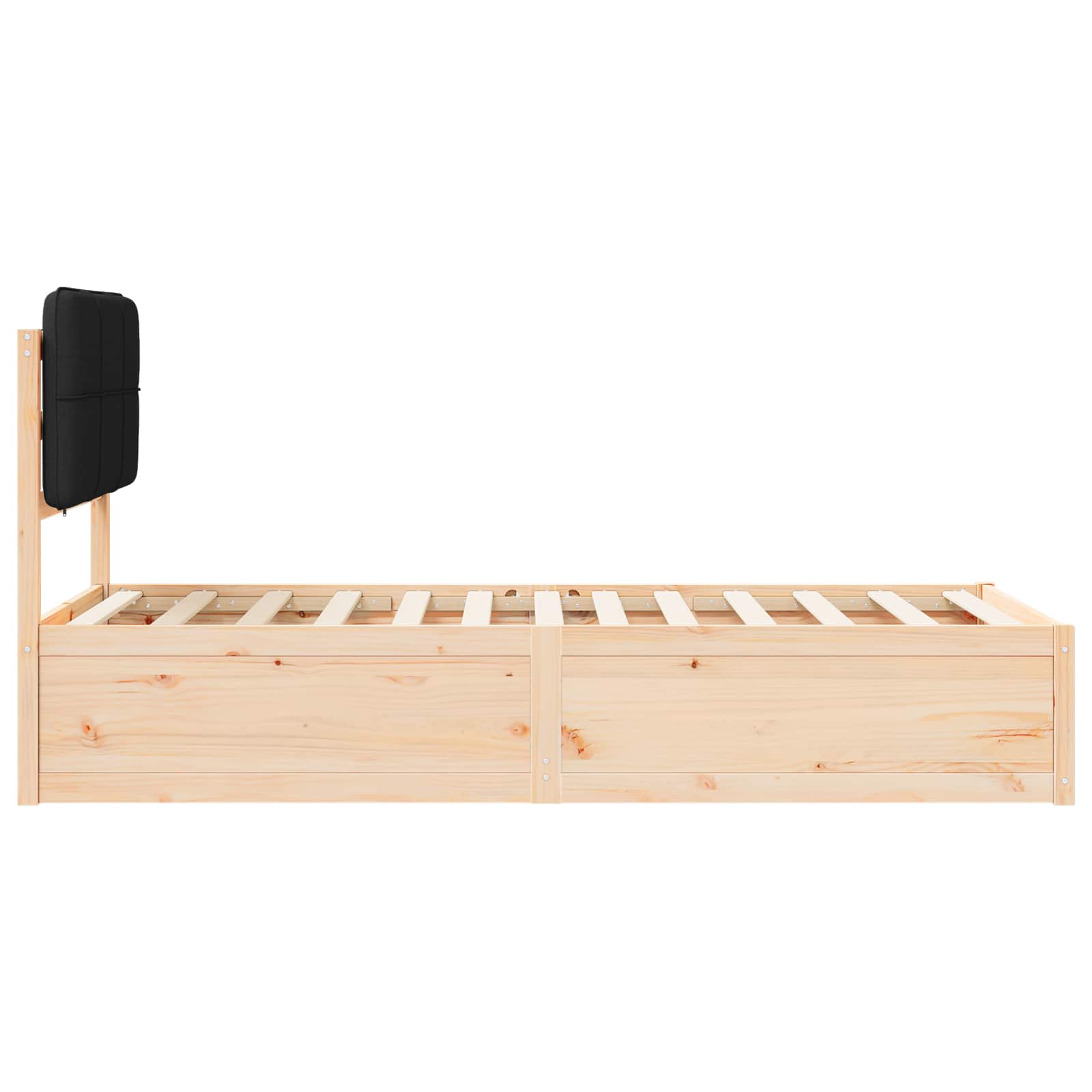 Bettgestell mit gepolstertem Kopfteil Schwarz 80 x 200 cm