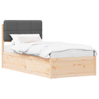 Bettgestell mit gepolstertem Kopfteil Dunkelgrau 90 x 190 cm