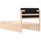 Bettgestell mit gepolstertem Kopfteil Schwarz 90 x 190 cm