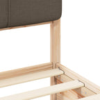 Bettgestell mit gepolstertem Kopfteil Taupe 90 x 190 cm