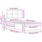 Bettgestell mit gepolstertem Kopfteil Taupe 90 x 190 cm