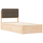 Bettgestell mit gepolstertem Kopfteil Taupe 75 x 190 cm