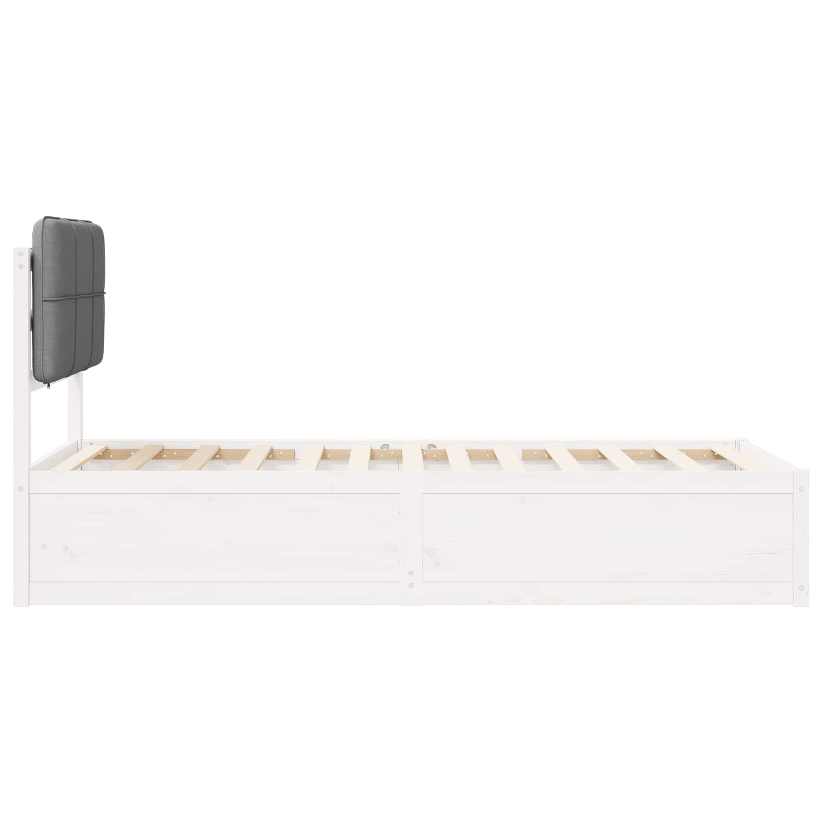 Bettgestell mit gepolstertem Kopfteil Hellgrau 75 x 190 cm