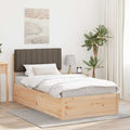 Bettgestell mit gepolstertem Kopfteil Taupe 100 x 200 cm