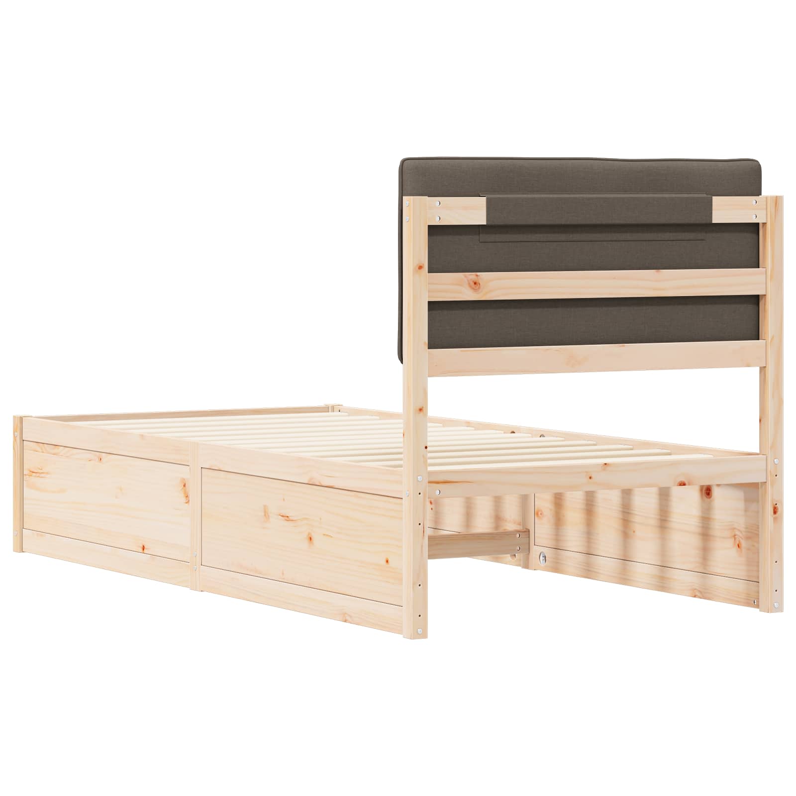 Bettgestell mit gepolstertem Kopfteil Taupe 100 x 200 cm